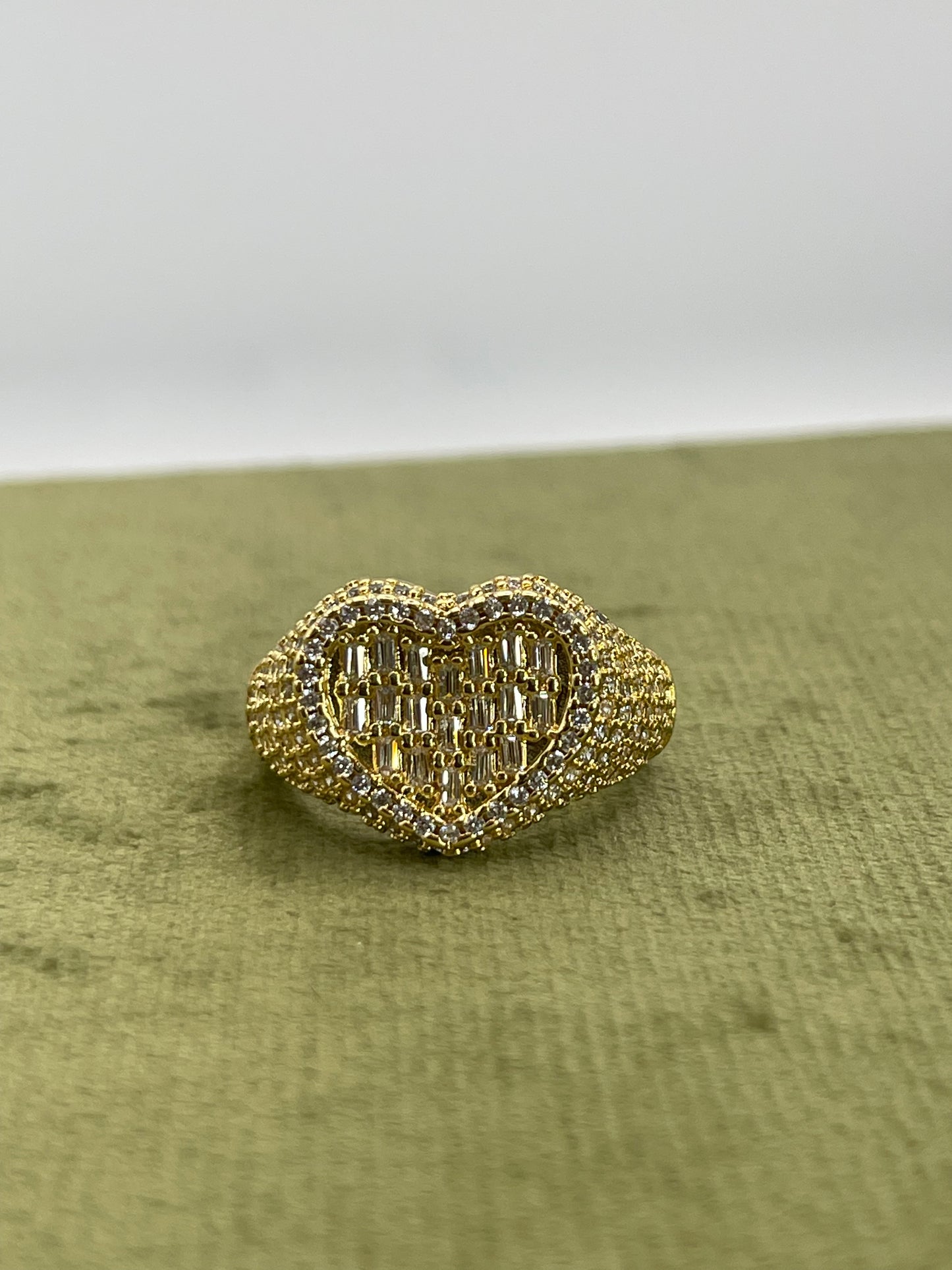 anello cuore brillantini e zirconi