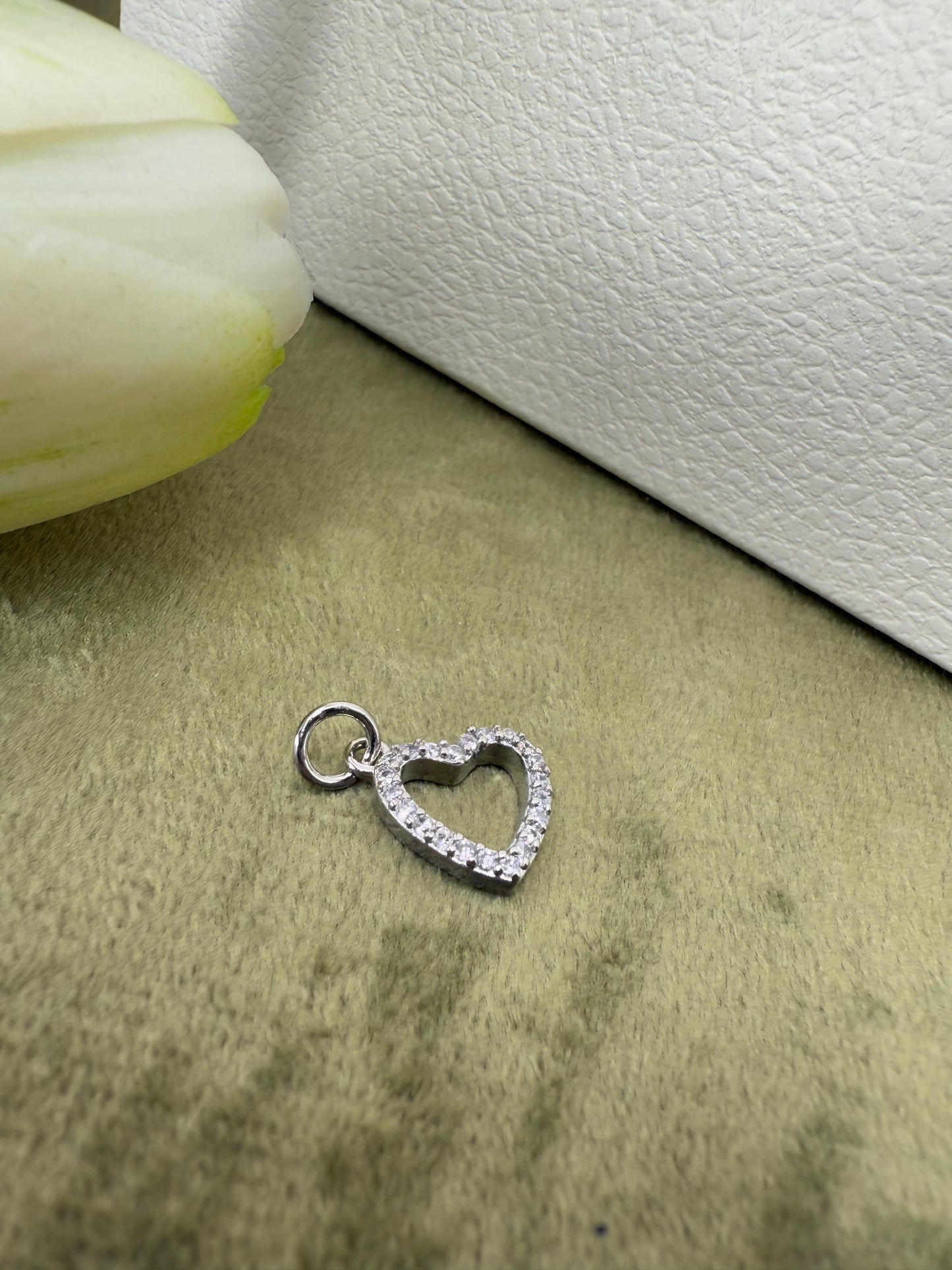 Ciondolo CUOR CON ZIRCONI silver