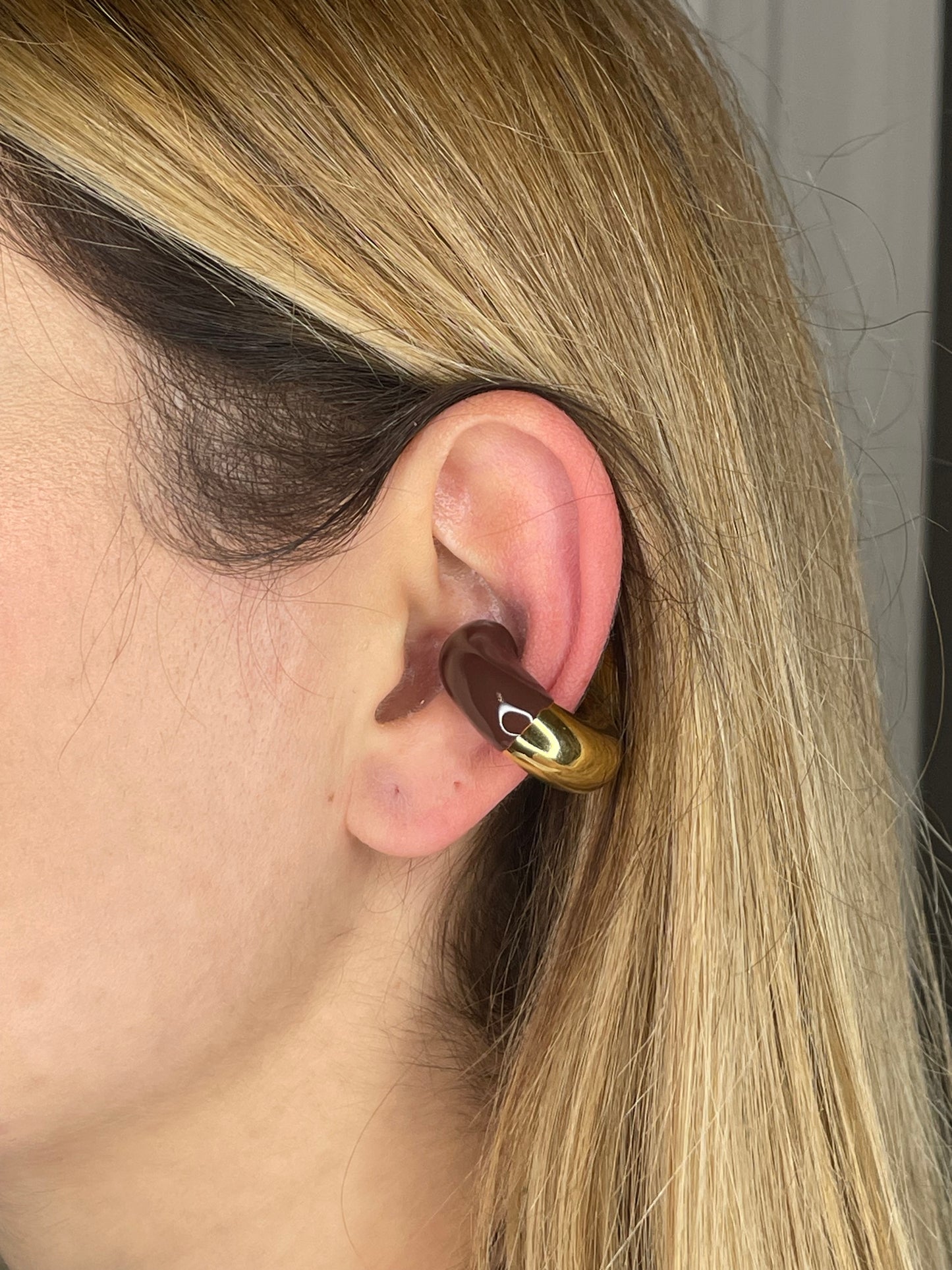 ear cuff bold duo marrone/nero
