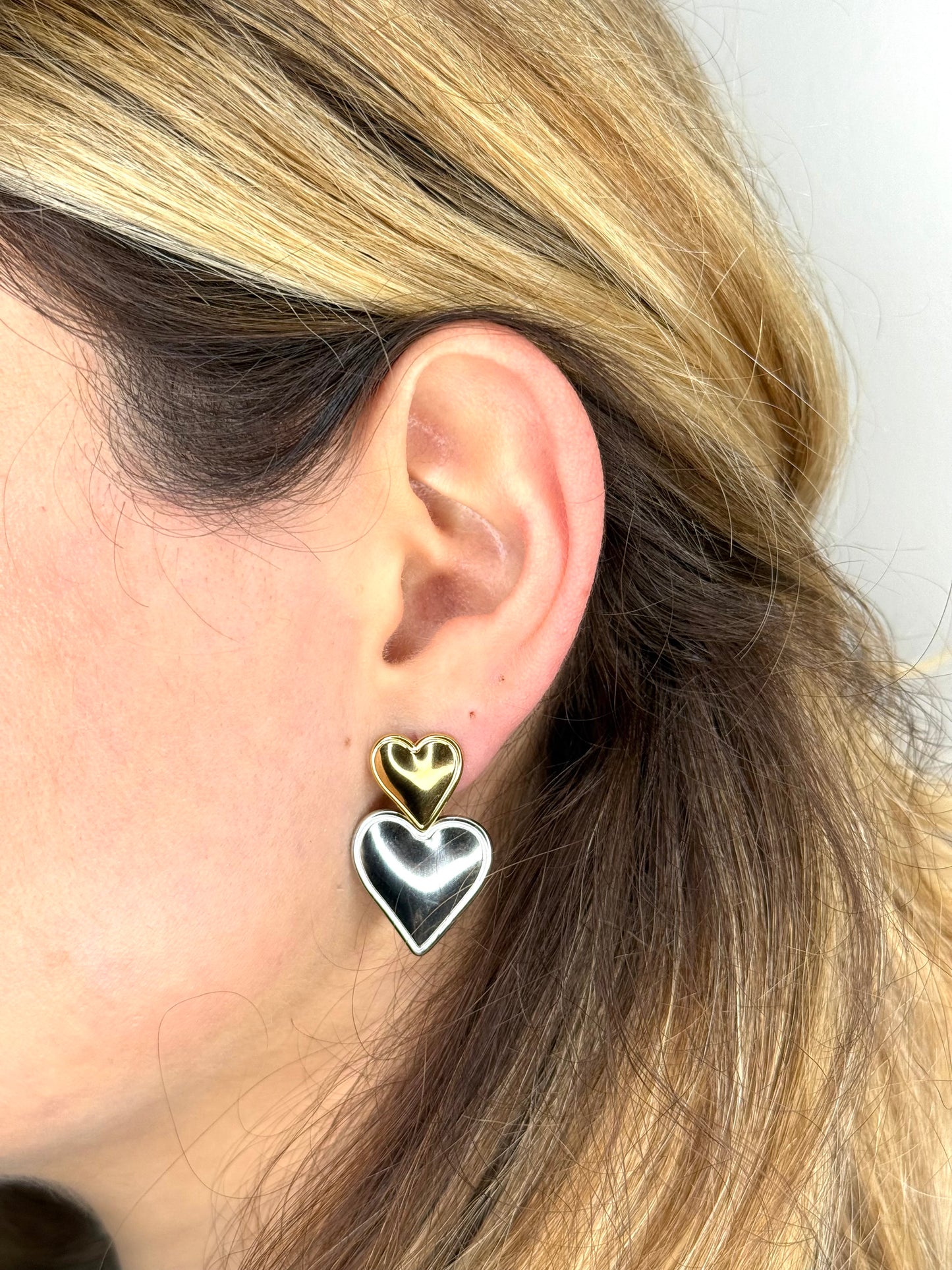 Orecchini CUORE DUO PENDENTI