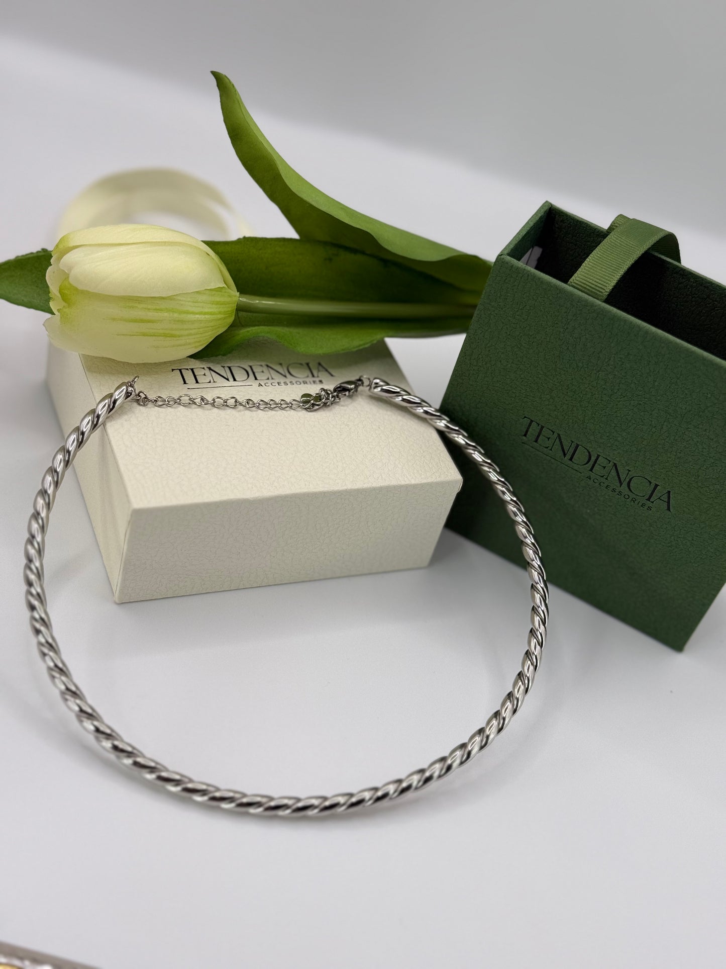 CHOKER TORCION ARGENTO