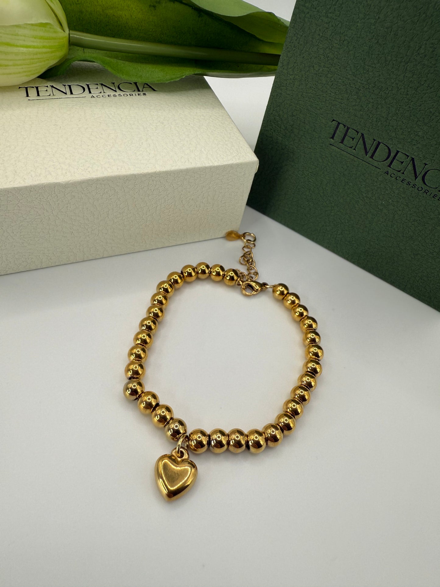 Bracciale SFERE CON CUORE ORO
