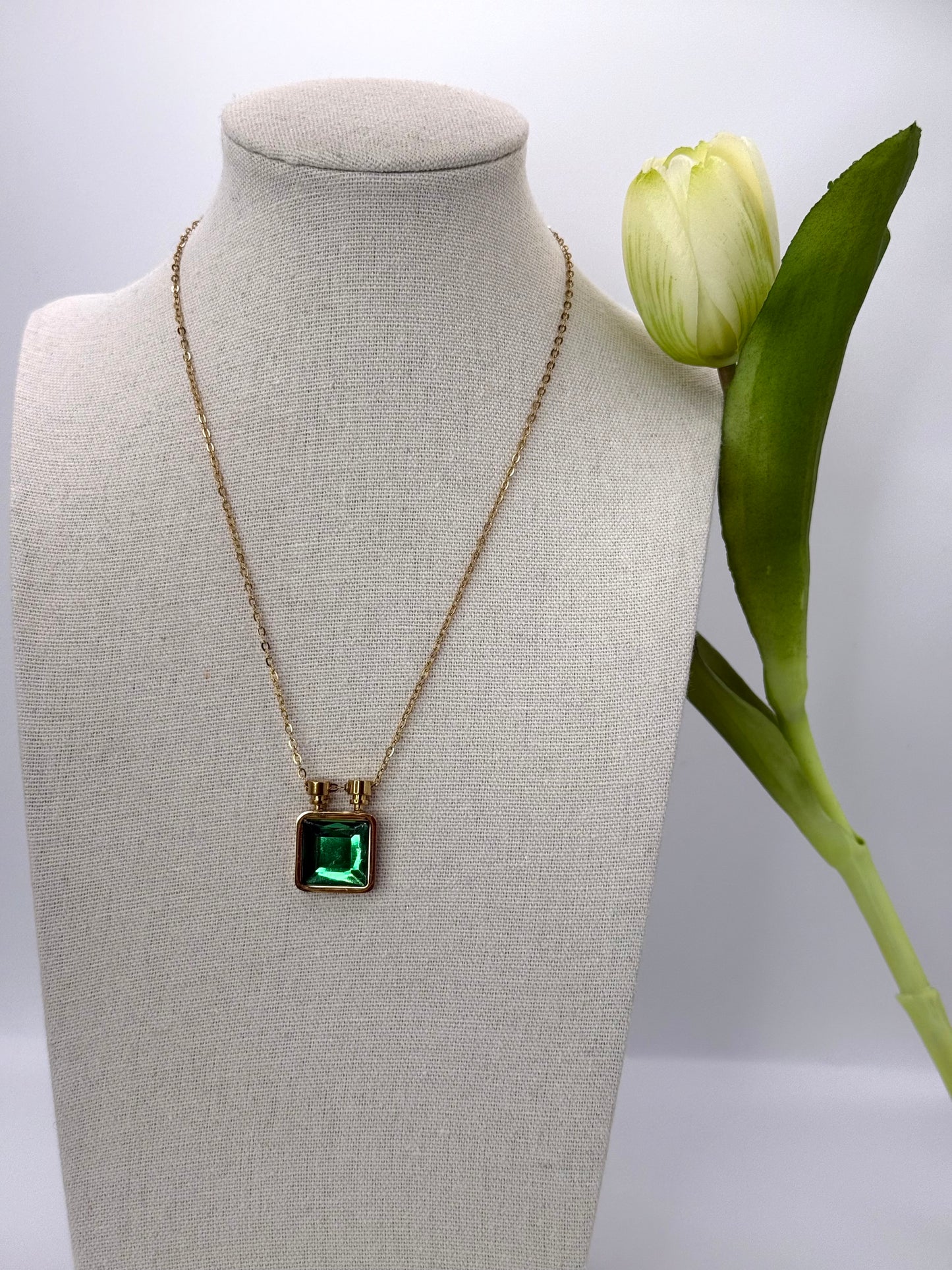 COLLANA SQUARE VERDE
