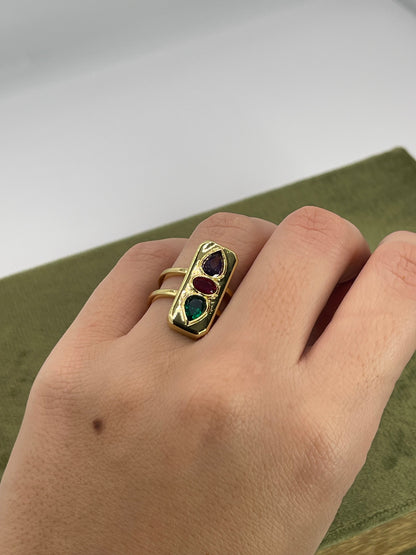 anello etnico pietre colorate