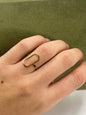 anello ovale fine colore oro