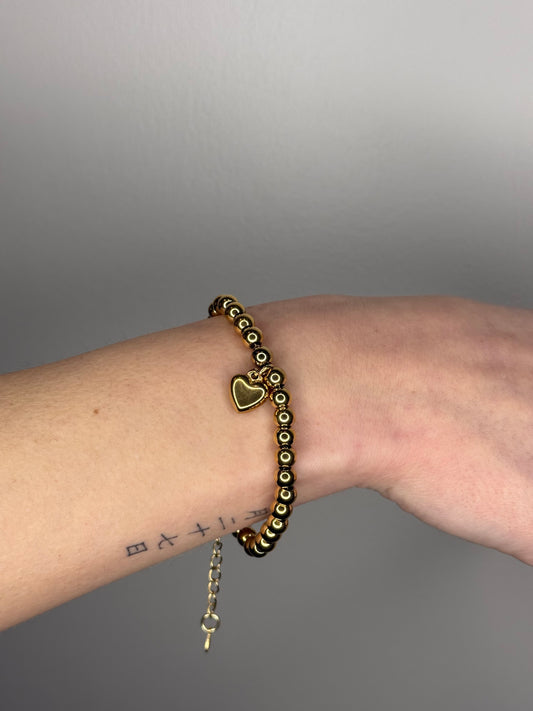 Bracciale SFERE CON CUORE ORO