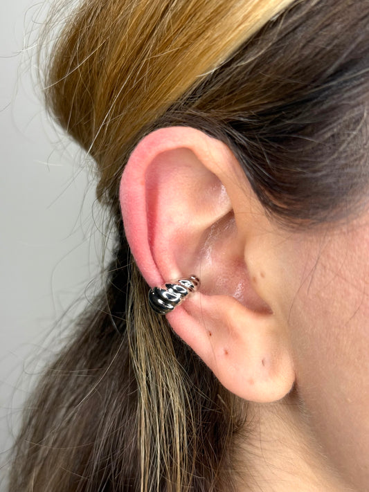 CUFF MINI TORCION ARGENTO.