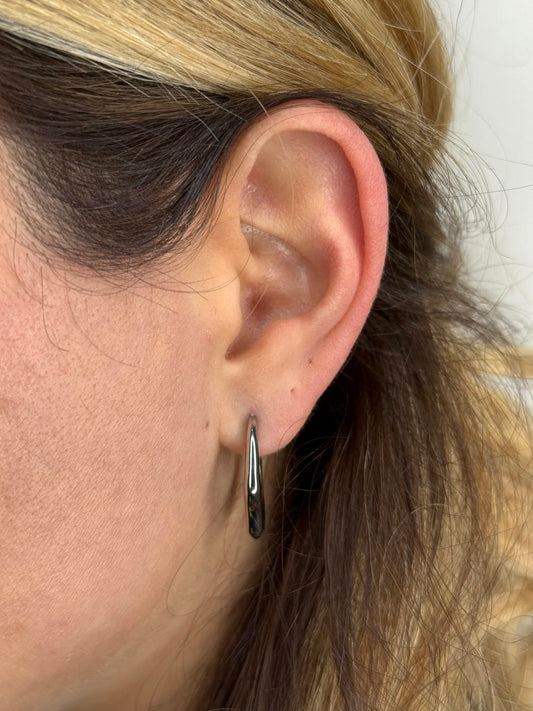ORECCHINI FLUID ARGENTO