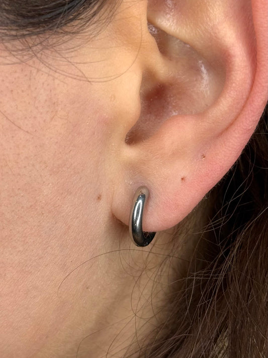 ORECCHINI CERCHIETTO BOMBATO ARGENTO small