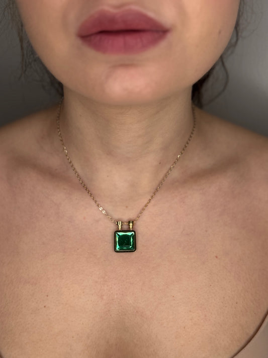 COLLANA SQUARE VERDE