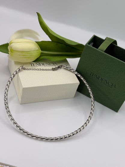 CHOKER TORCION ARGENTO